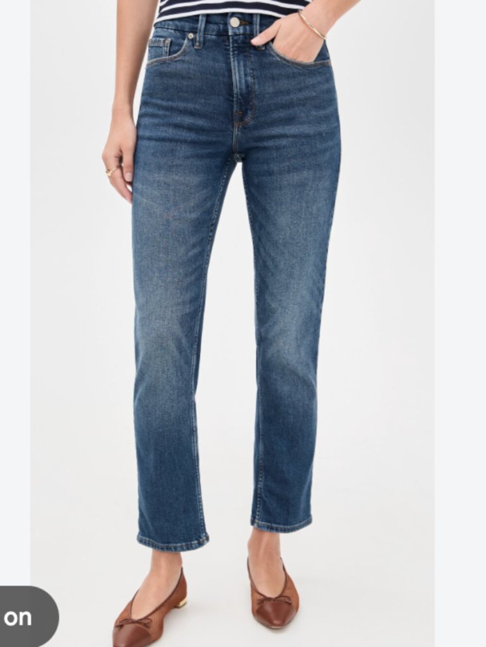 Good American Good Icon Straight Ankle Jeans